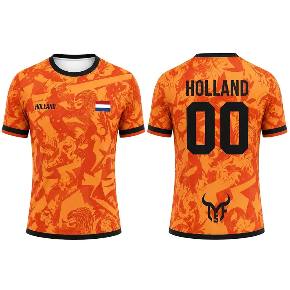 Netherlands Football Jersey 3D Flag Print Quick Dry Tee
