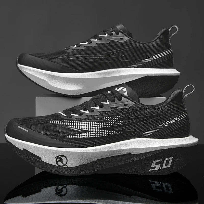 men's running shoes breathable mesh toe box and lace detail designed for comfort during long city walks
