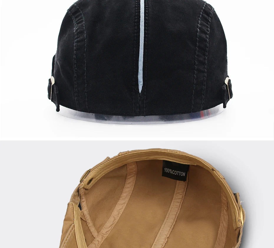 Men Beret – Adjustable Cotton Driver Cap Comfort