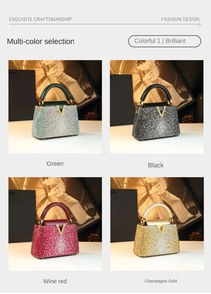 Genuine Leather V-Accent Crossbody – 21×13 cm