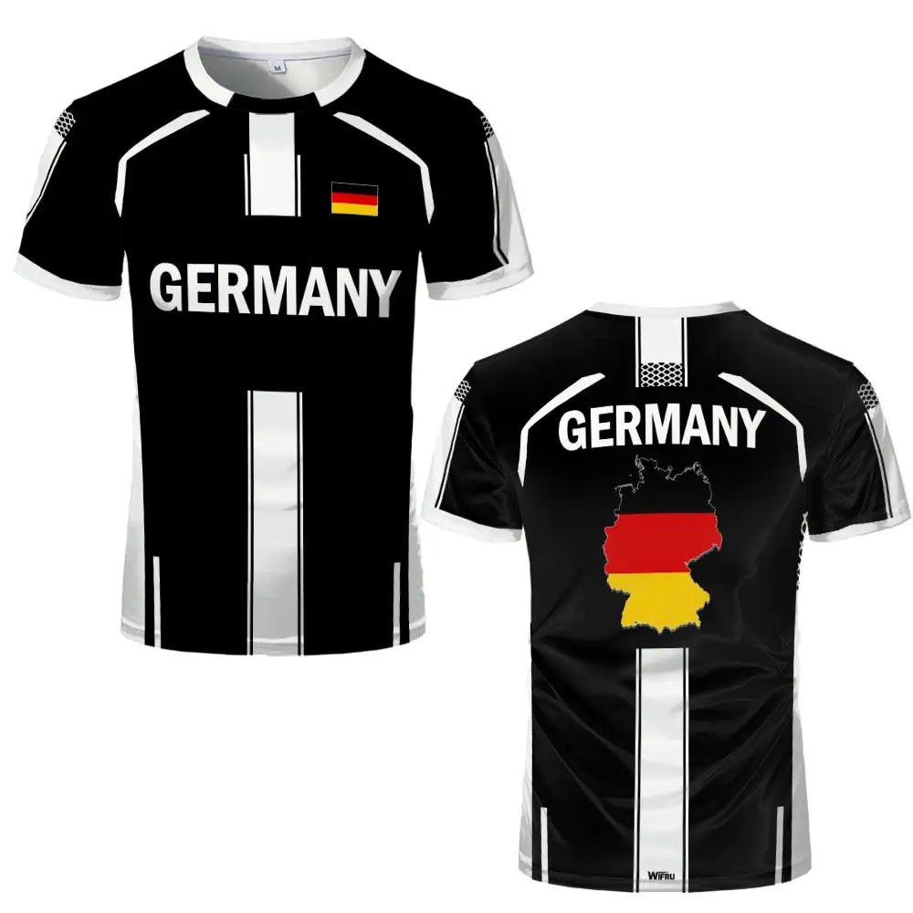 German Football Jersey Flag Map Quick Dry Sport T-Shirt