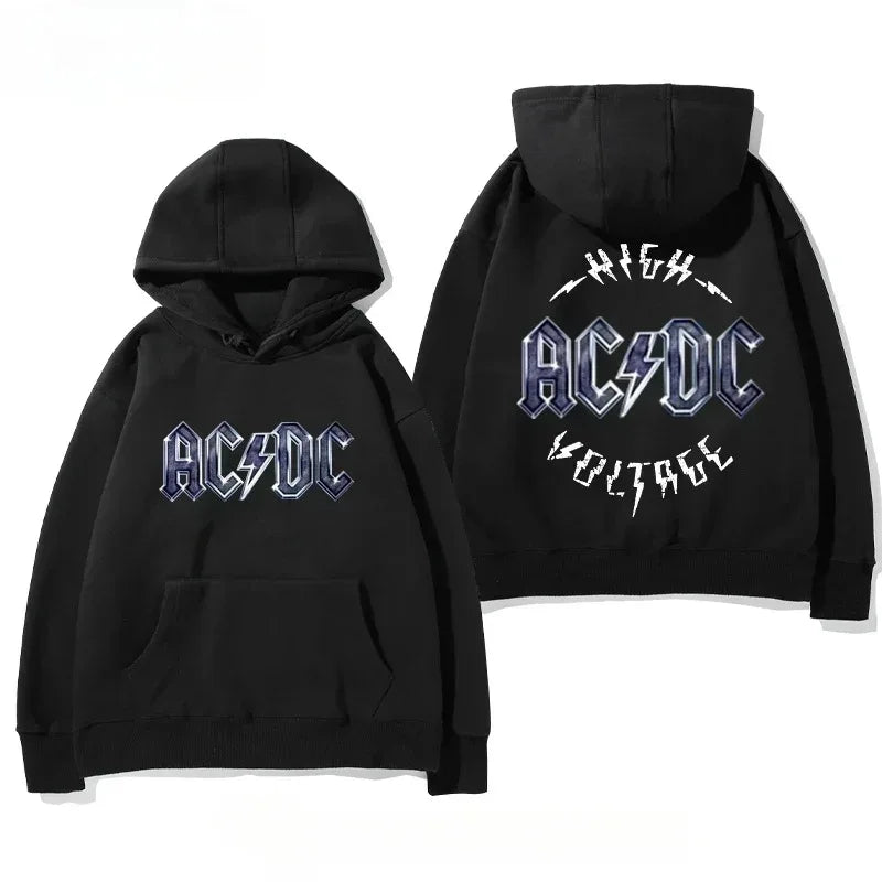 Men's AC/DC Retro Fleece Hoodie for Autumn Winter