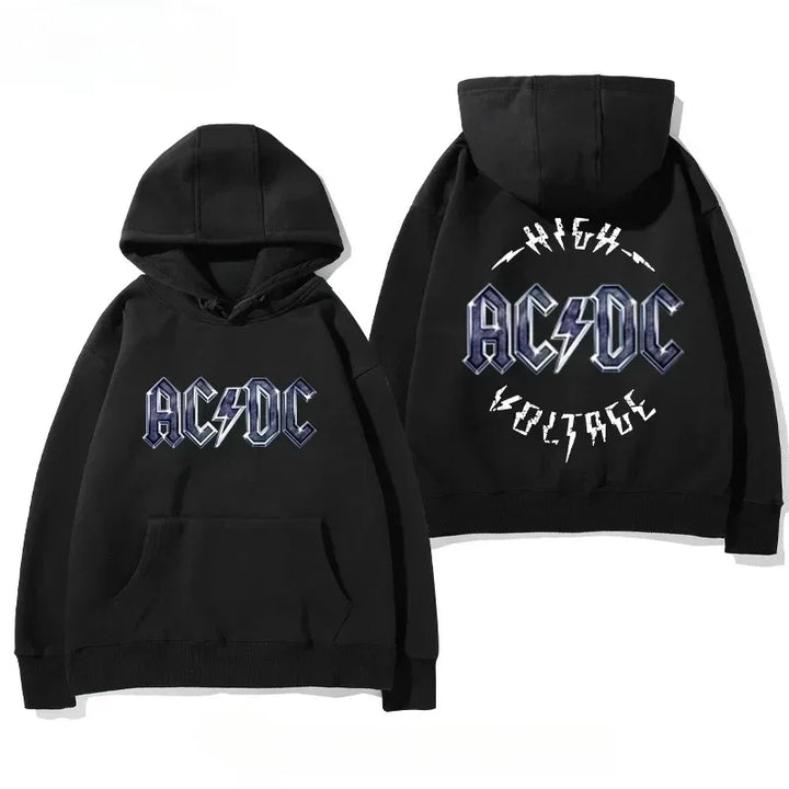 Men's AC/DC Retro Fleece Hoodie for Autumn Winter
