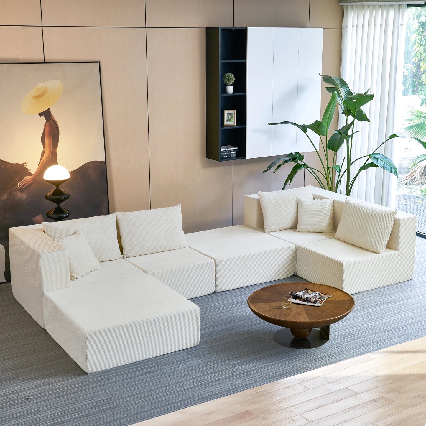 movable ottoman with hidden storage corduroy modular sectional sofa multifunctional cloud modular sofa