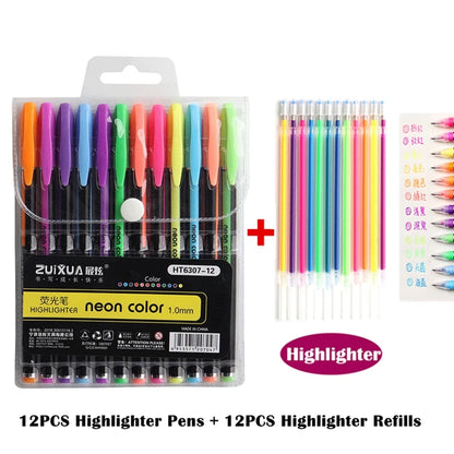 Glitter Gel Pens Set – 48 Colors for Art & School