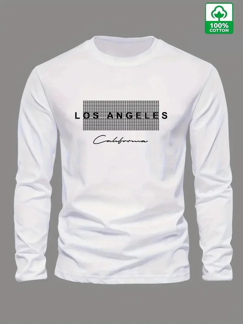 Men's Los Angeles Long Sleeve Tee - Soft Cotton Comfort