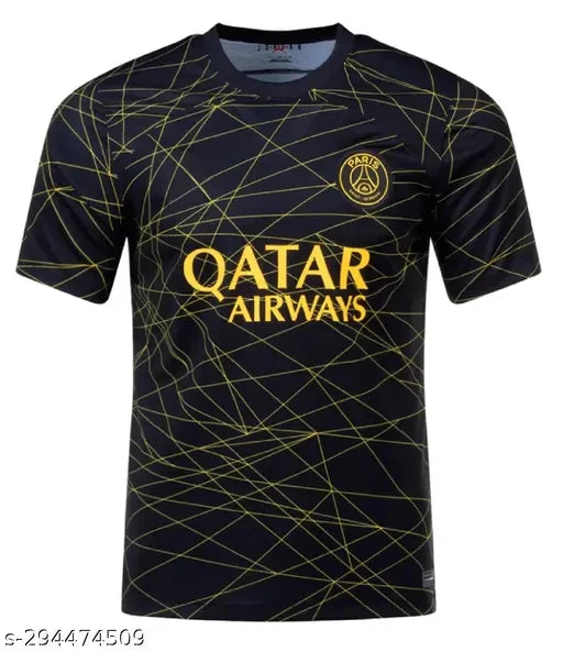 Polyester knit sports fan tee with short sleeves