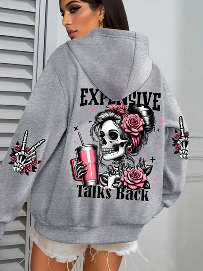 Women's Graphic Hoodie - Funny Printed Pullover
