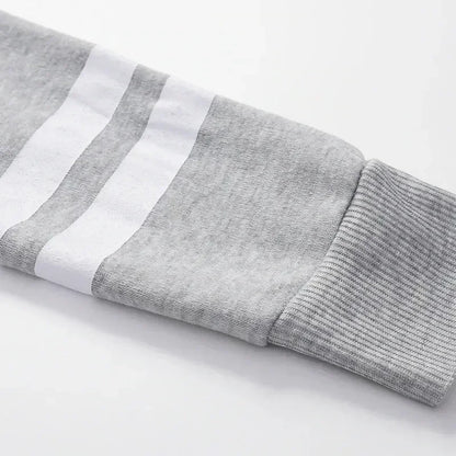 Tracksuit - Striped Hoodie & Sweatpants Set, All-Season