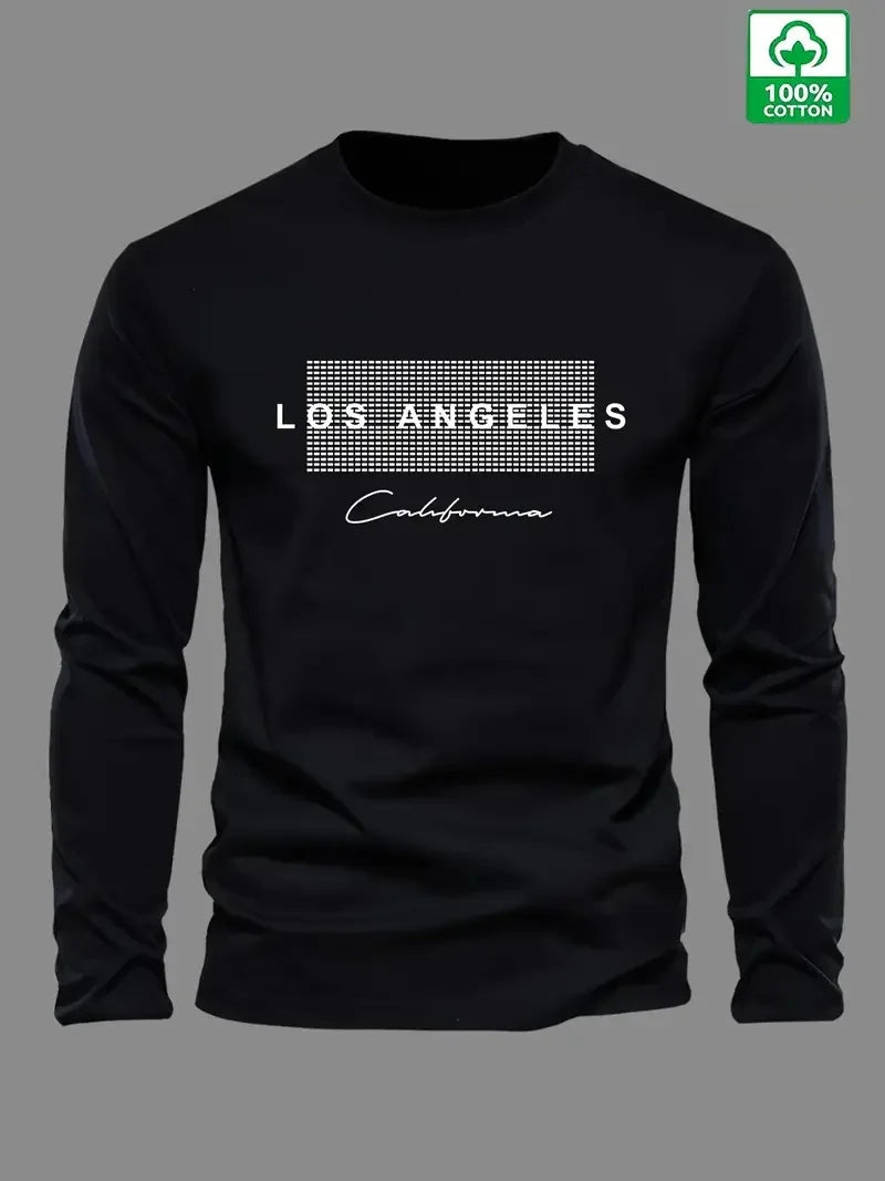 Men's Los Angeles Long Sleeve Tee - Soft Cotton Comfort