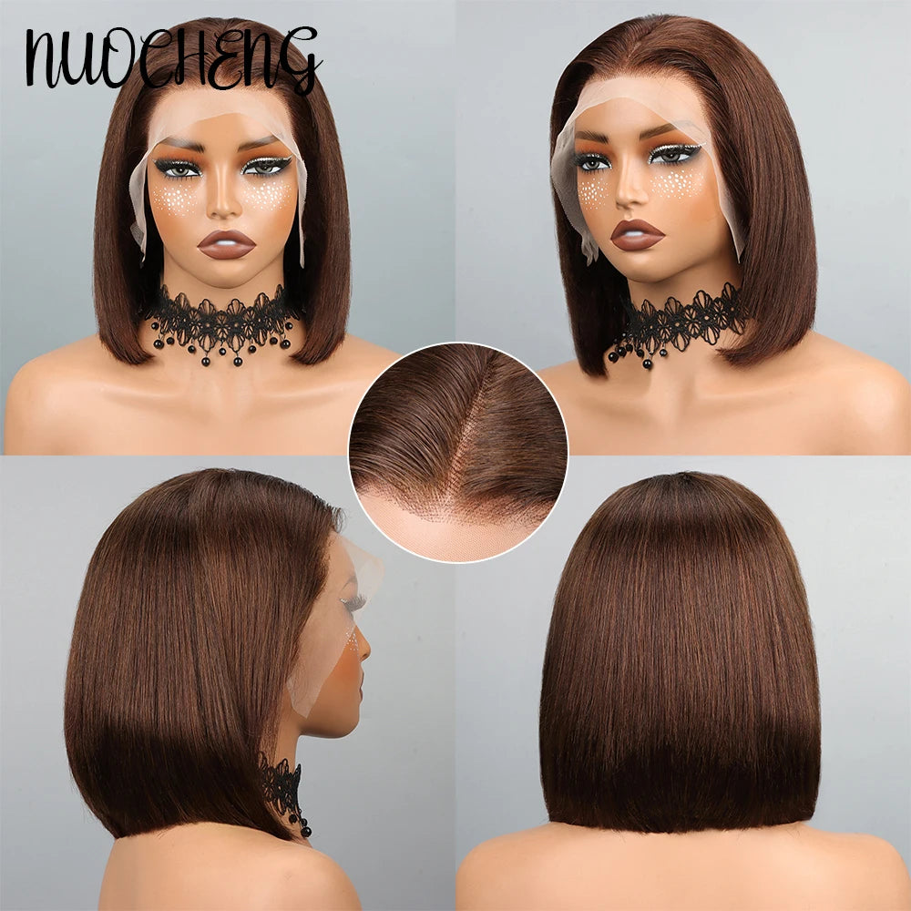 bob wig for black women lace front straight clean hairline
