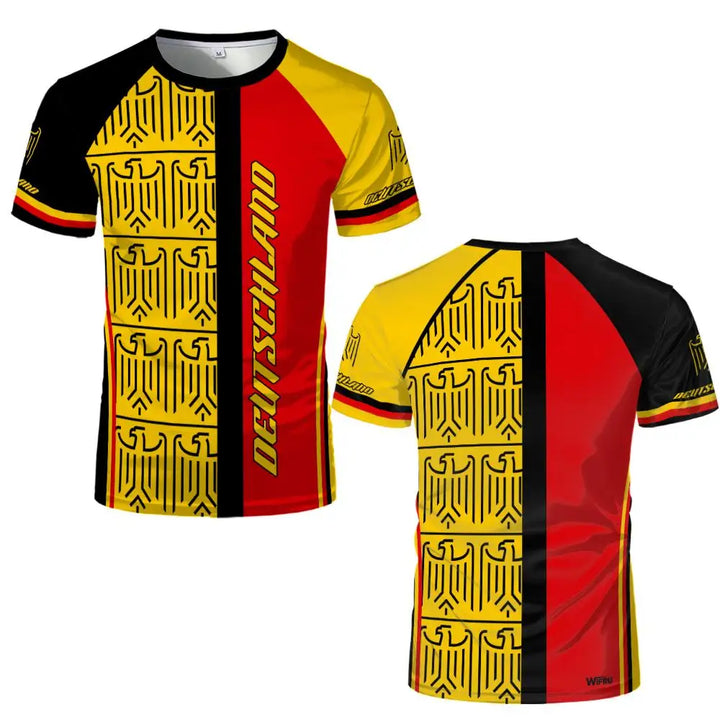 German Football Jersey Flag Map Quick Dry Sport T-Shirt