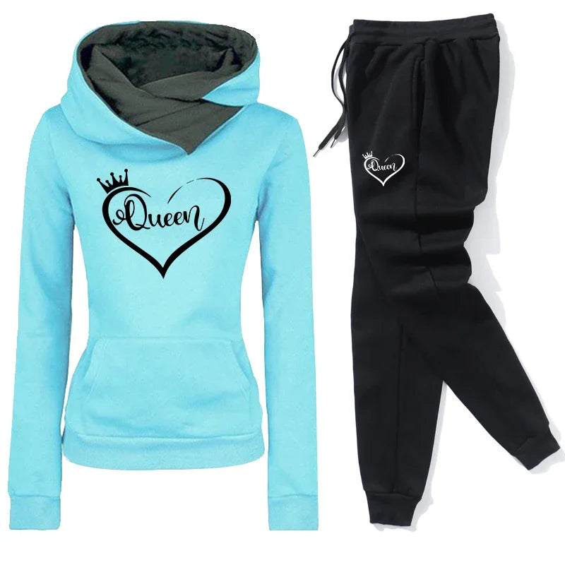 Women's Tracksuit Set - Cozy Hoodie + Joggers, Pockets!