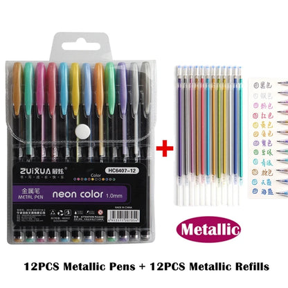 Glitter Gel Pens Set – 48 Colors for Art & School