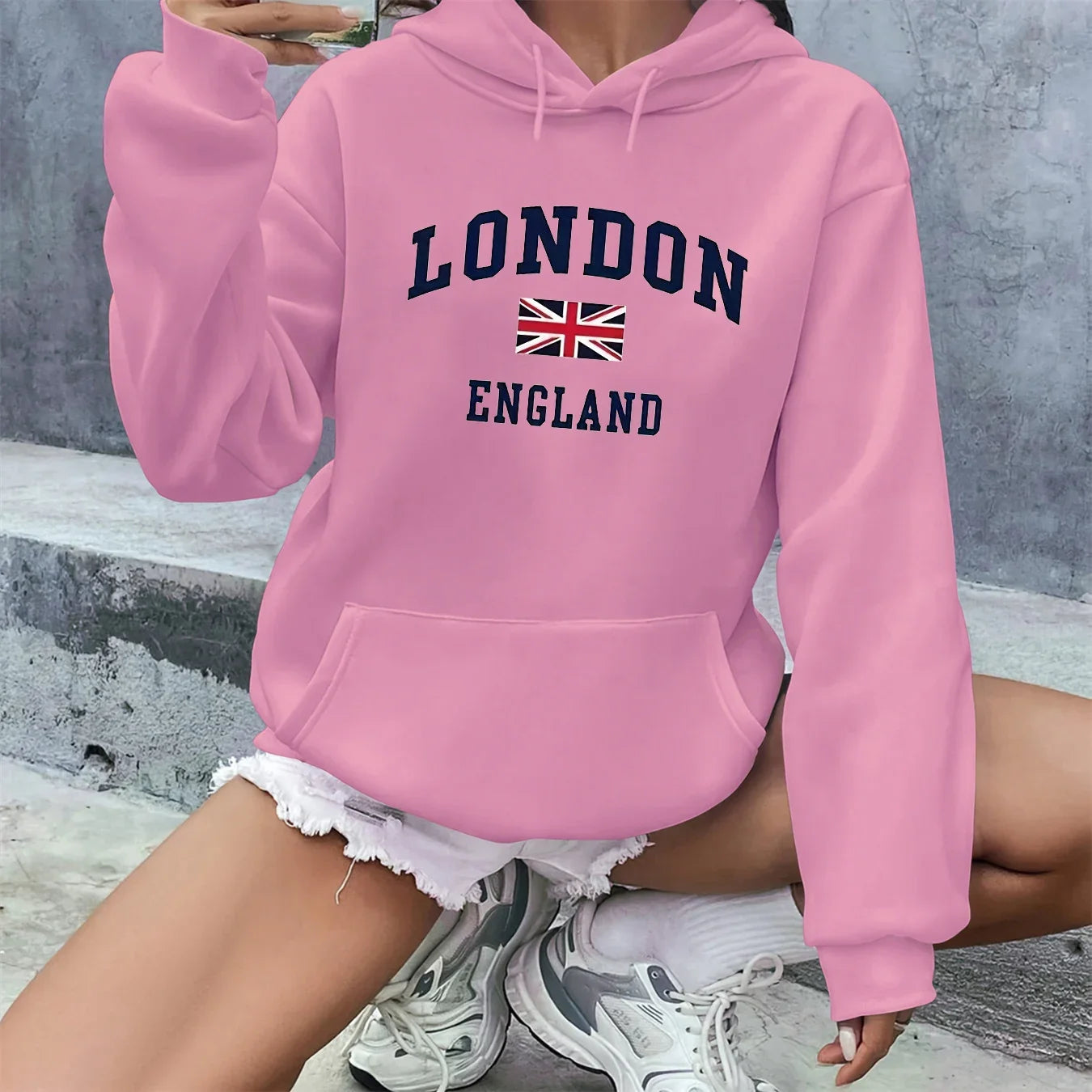 Women's Oversized Hooded Sweatshirt – London Print Cozy