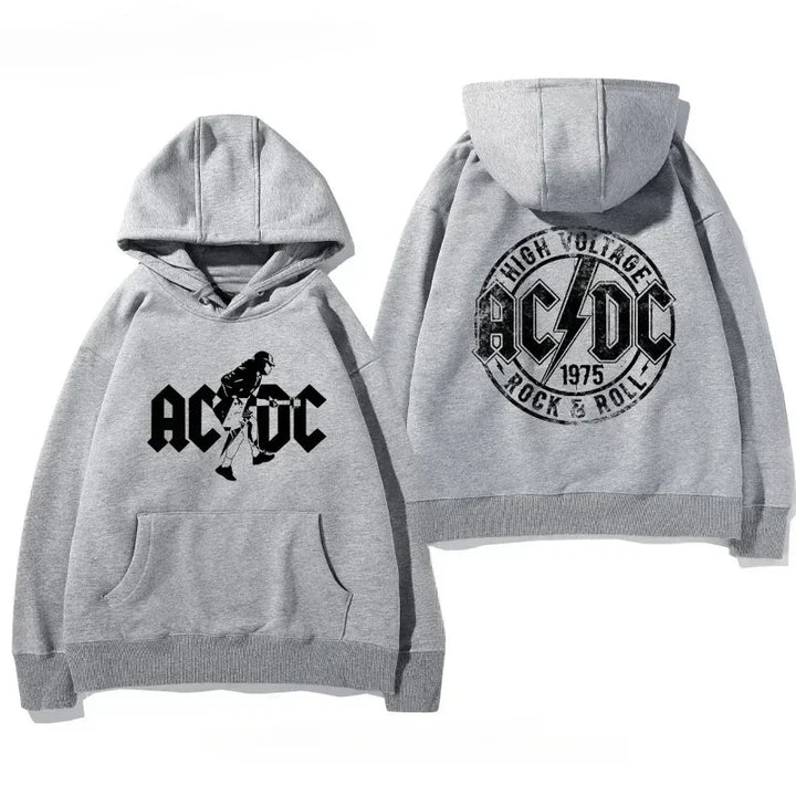 Retro band hoodie men paired with sneakers urban style