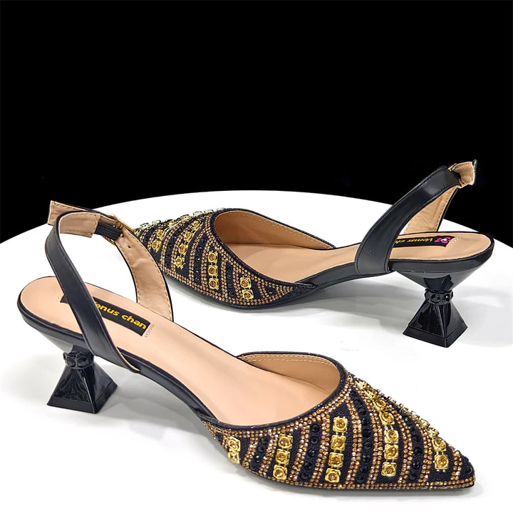 Fuchsia Rhinestone Heels & Bag Set – Party Ready Bling