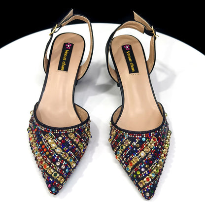 Fuchsia Rhinestone Heels & Bag Set – Party Ready Bling