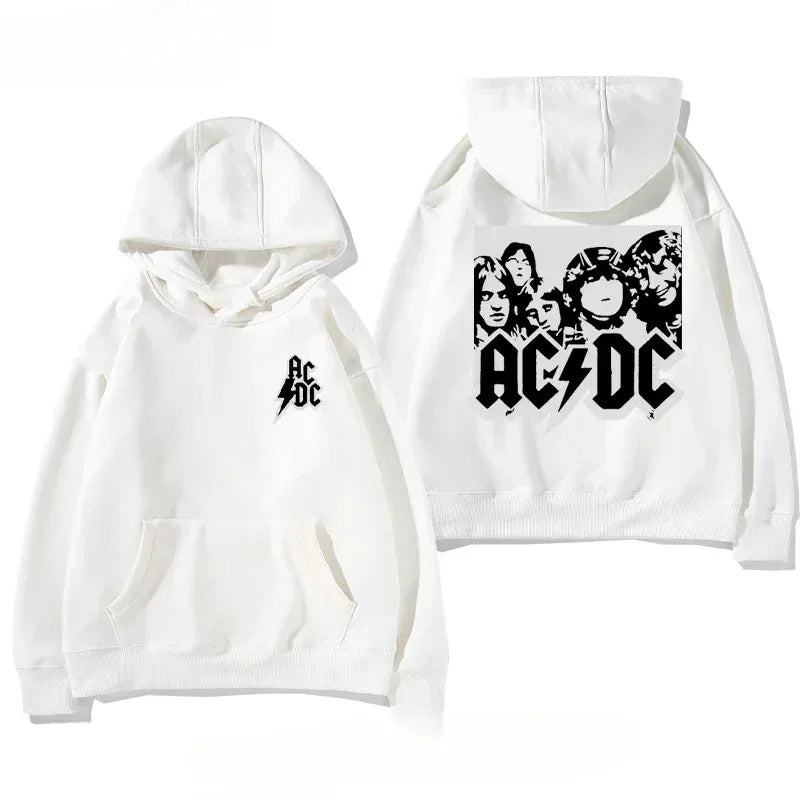 Men's AC/DC Retro Fleece Hoodie for Autumn Winter