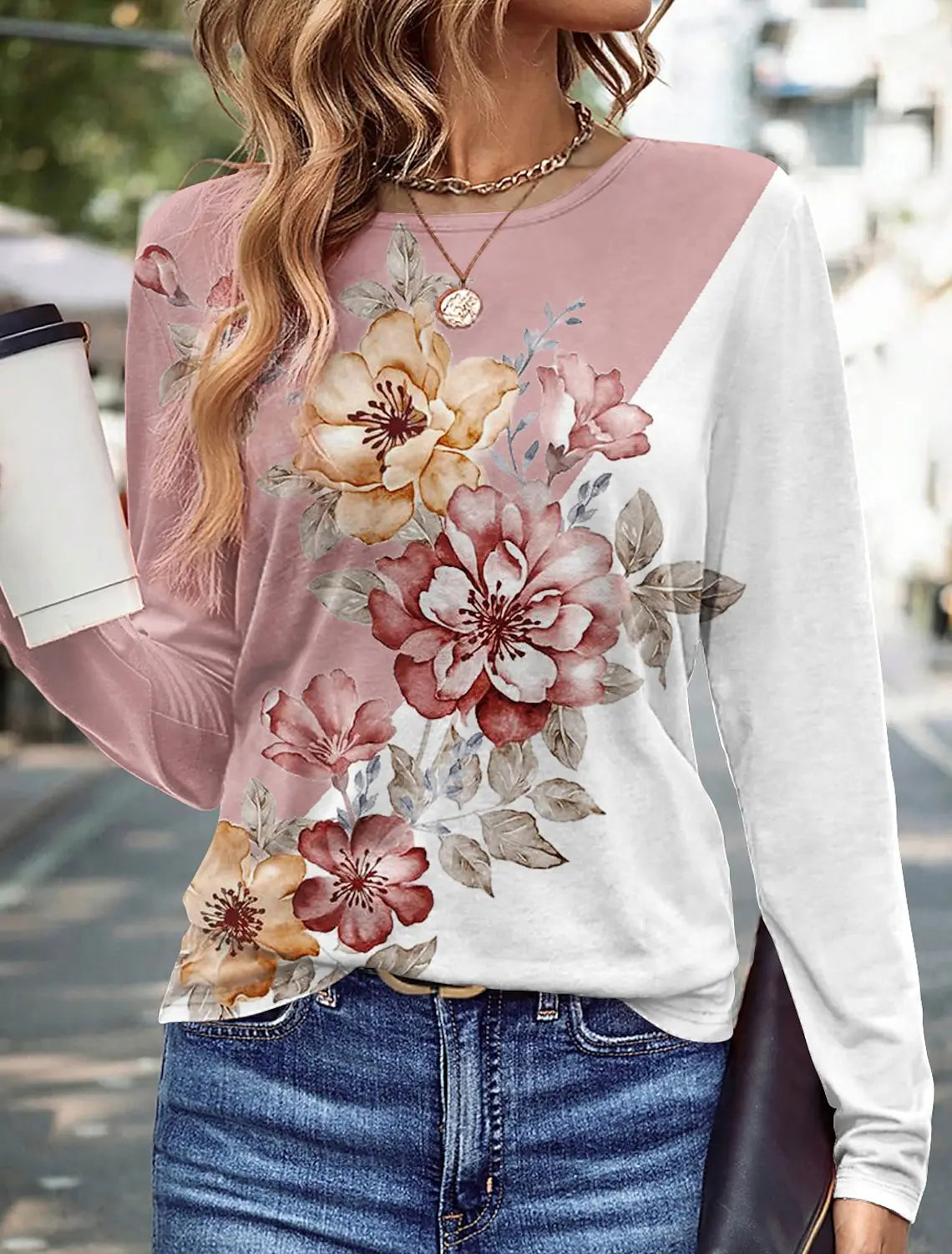Women's Floral Butterfly 3D Print Long Sleeve T-Shirt