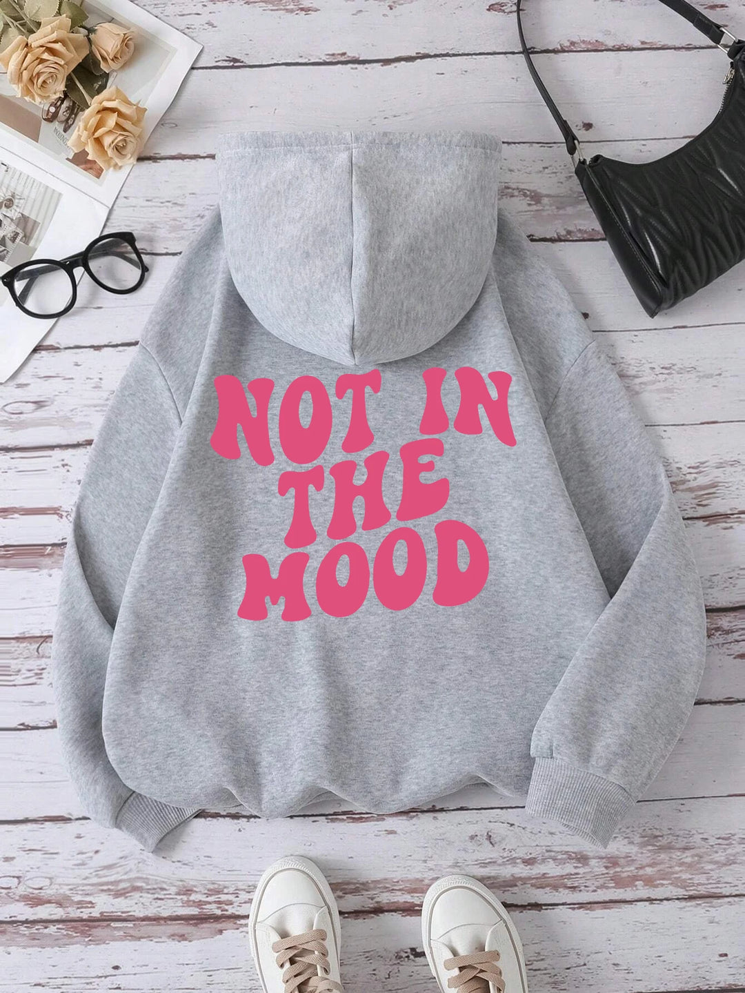 Plus Size “Not in the Mood” Hoodie – Cozy Fit