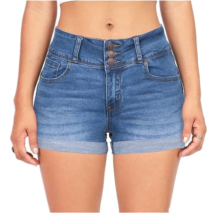 Women's High Waisted Denim Shorts – Stretch Comfort