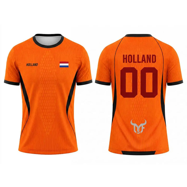 Netherlands Football Jersey 3D Flag Print Quick Dry Tee