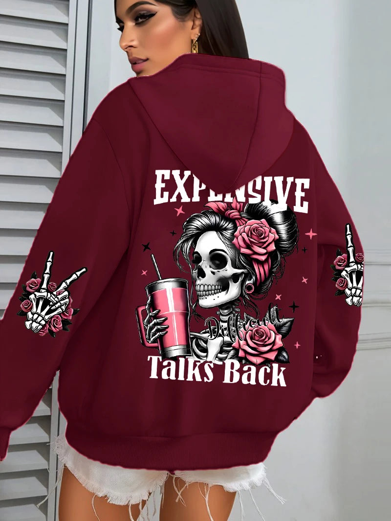 Women's Graphic Hoodie - Funny Printed Pullover