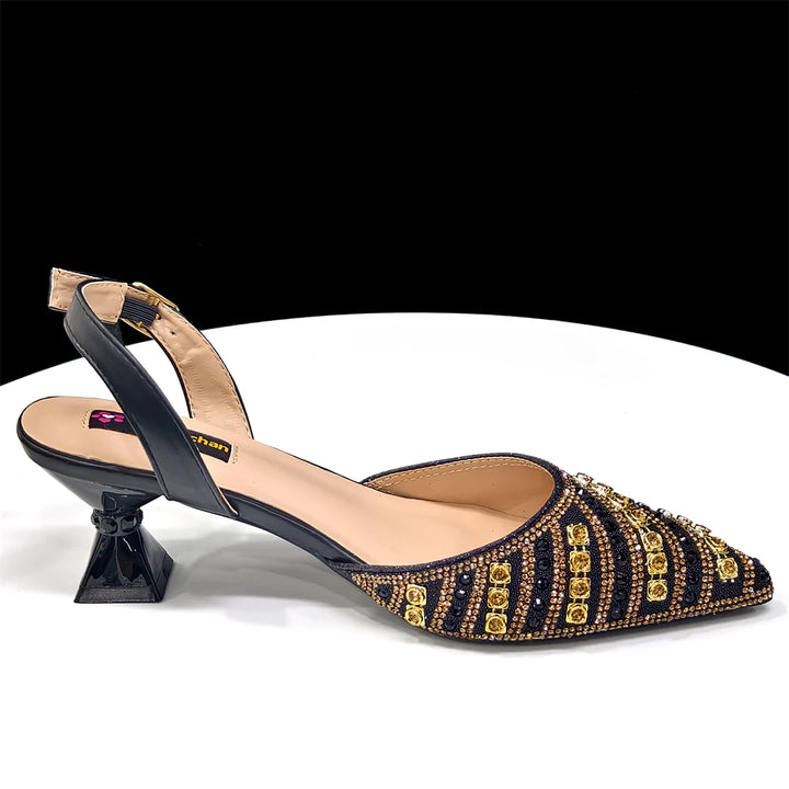 Fuchsia Rhinestone Heels & Bag Set – Party Ready Bling