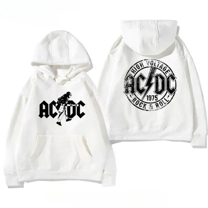 Men's AC/DC Retro Fleece Hoodie for Autumn Winter