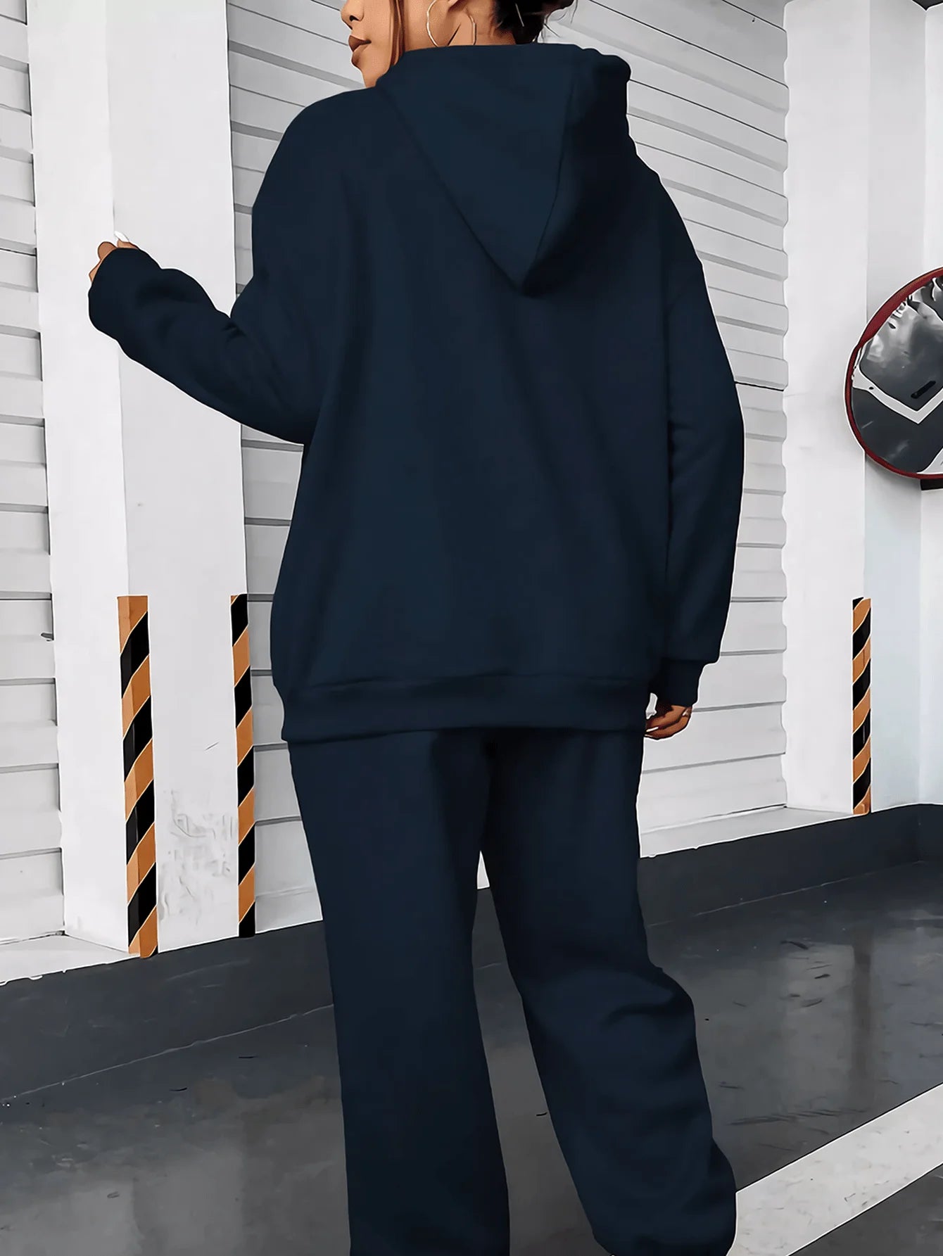 queen tracksuit set beige joggers with drawstring waist and crown letter print on thigh for sporty street looks
