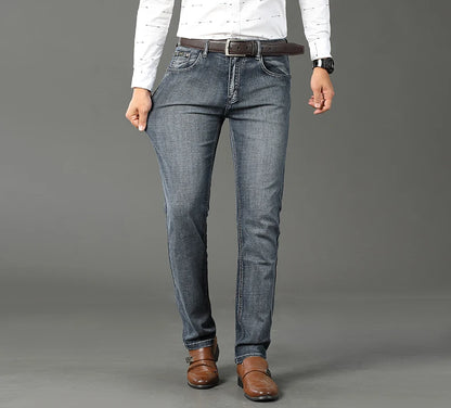 Men's Stretch Straight Leg Jeans for Business Wear