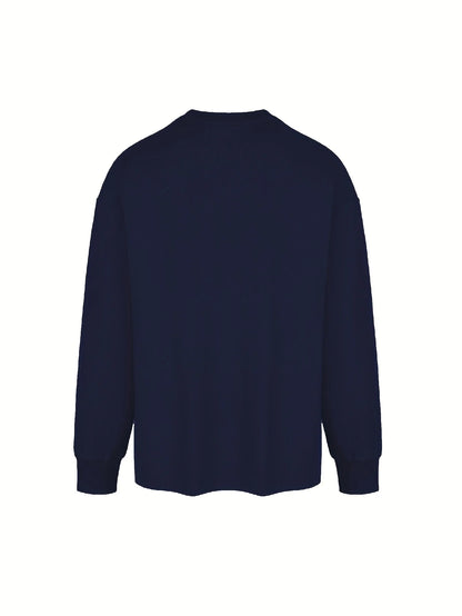 breathable t-shirt long sleeve with clean neckline and soft cotton texture, ideal for commuting and off-duty looks
