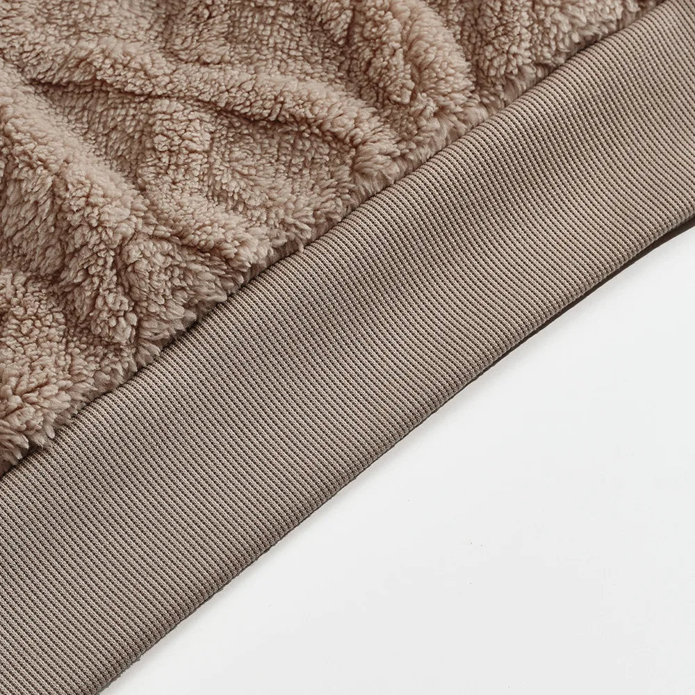 Jacquard Hoodie for Men with Velvet Texture and Pattern