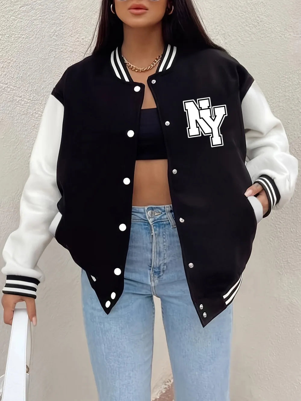 Womens Bomber Jackets - Fleece Varsity Warmth Soft Cozy