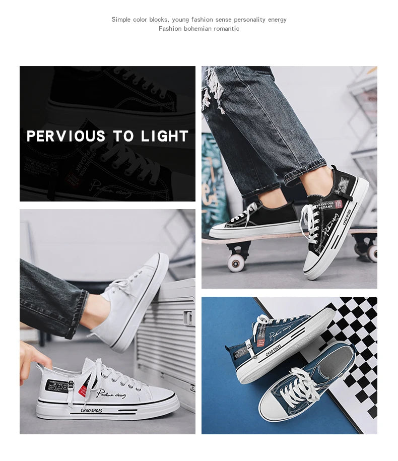 Men's Canvas Skate Sneakers - Classic Casual Style Men!