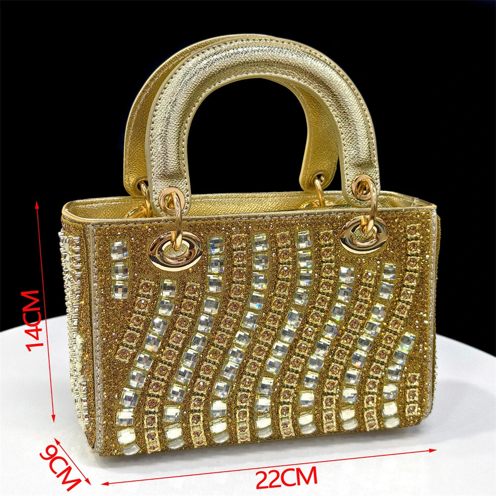 Fuchsia Rhinestone Heels & Bag Set – Party Ready Bling