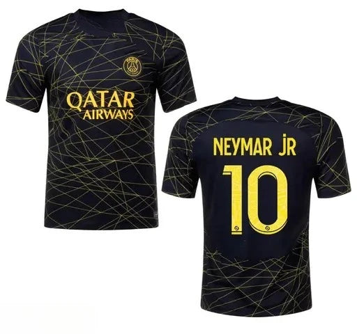 PSG Neymar Jersey Black Gold Quick Dry Men&