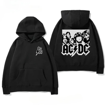 AC/DC hoodie men hood detail soft knit fabric winter comfort