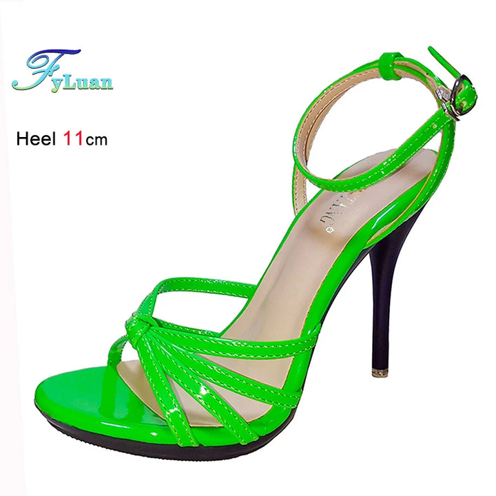 Green high-heeled sandal with &