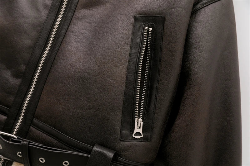 Faux Fur Coat Women - Belted Vintage Longline Fit Cozy!