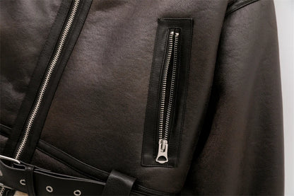 Faux Fur Coat Women - Belted Vintage Longline Fit Cozy!