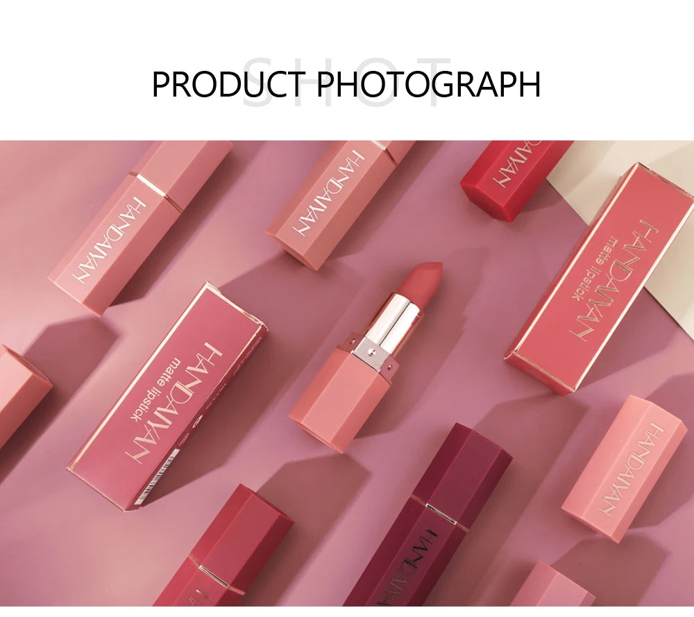 Matte Lipstick – 6 Colors, Non-Fading All Day