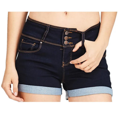 Women's High Waisted Denim Shorts – Stretch Comfort