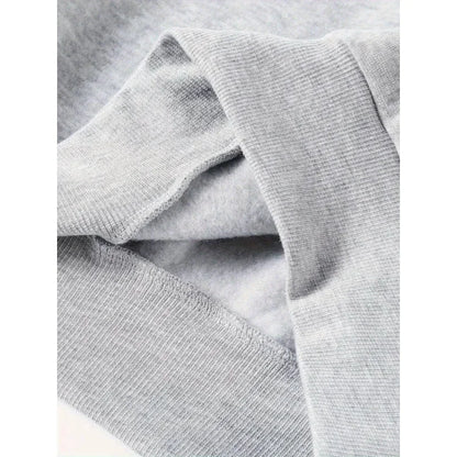 Graphic print hoodie women hooded drawstring in grey for fall outfits