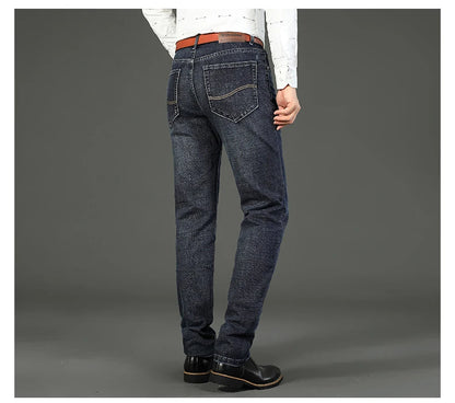 Men's Stretch Straight Leg Jeans for Business Wear