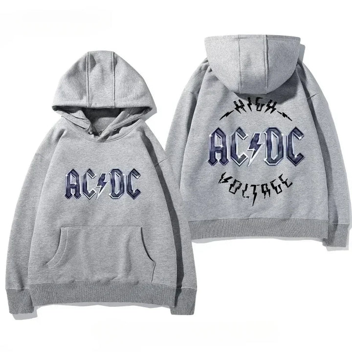 Men's AC/DC Retro Fleece Hoodie for Autumn Winter