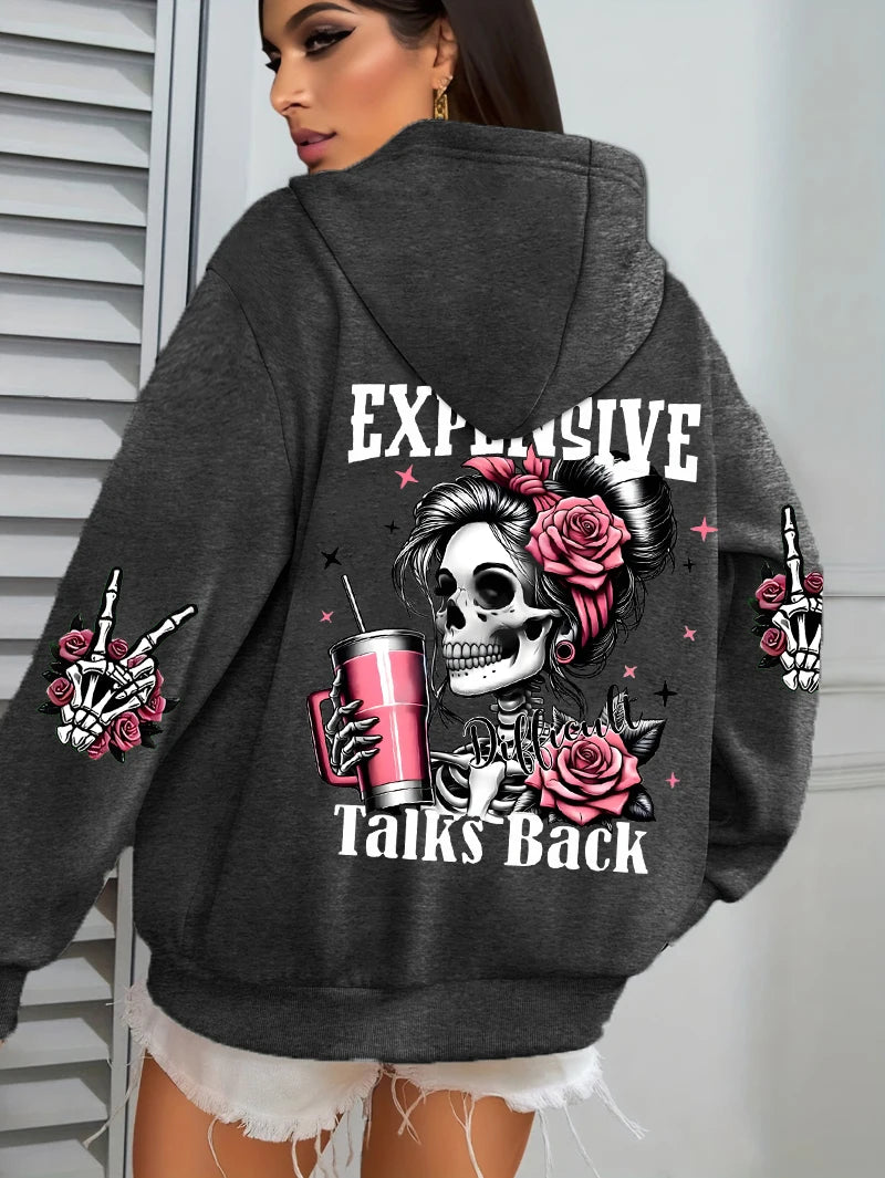 Women's Graphic Hoodie - Funny Printed Pullover