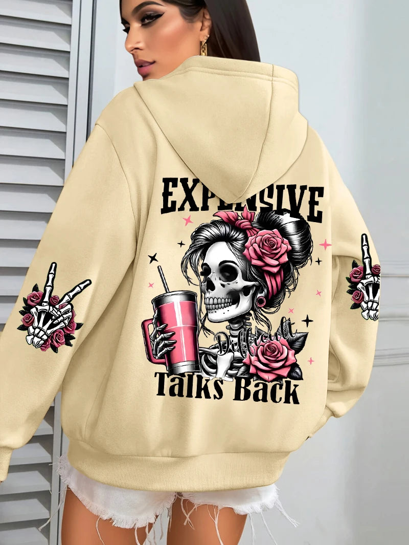 Women's Graphic Hoodie - Funny Printed Pullover