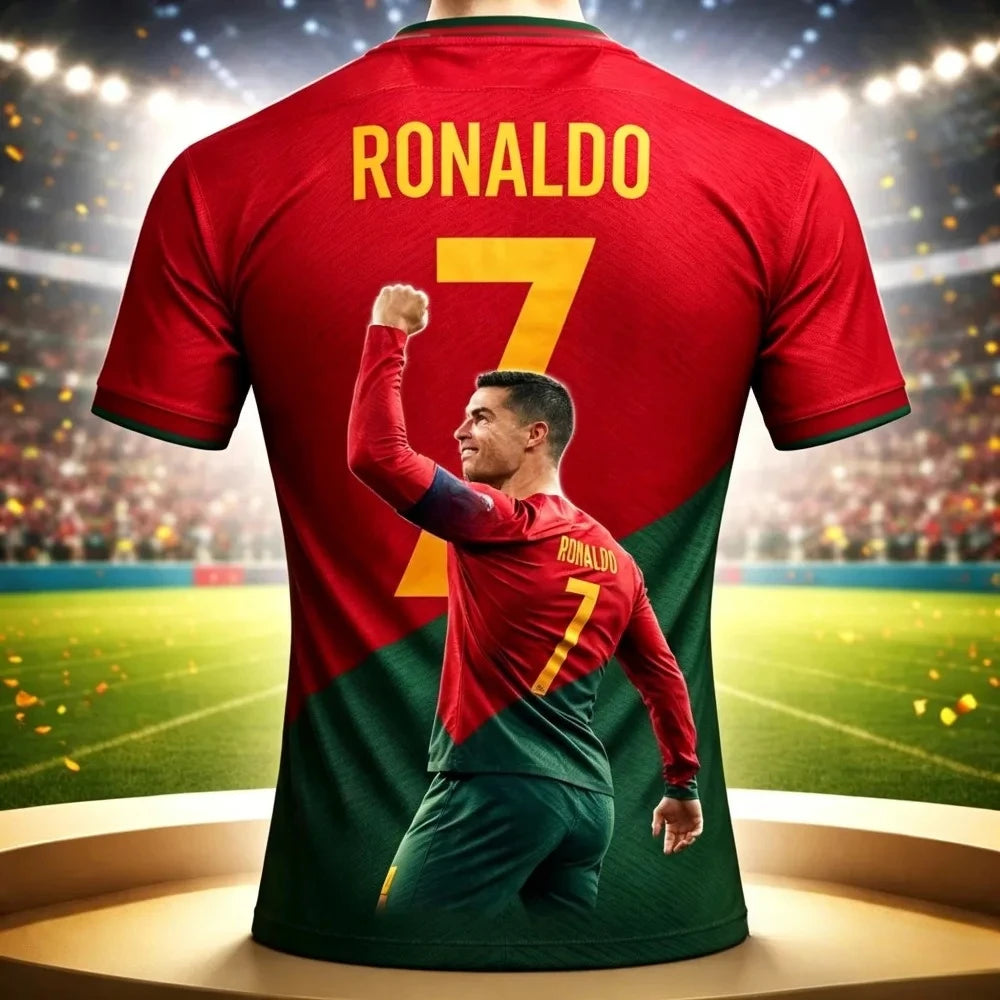 Portugal White Royal No.7 football fan T-shirt variant